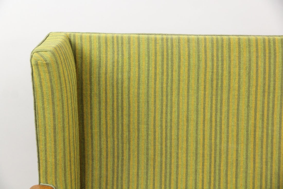 Danish Modern Wingback Settee, Bench - 7