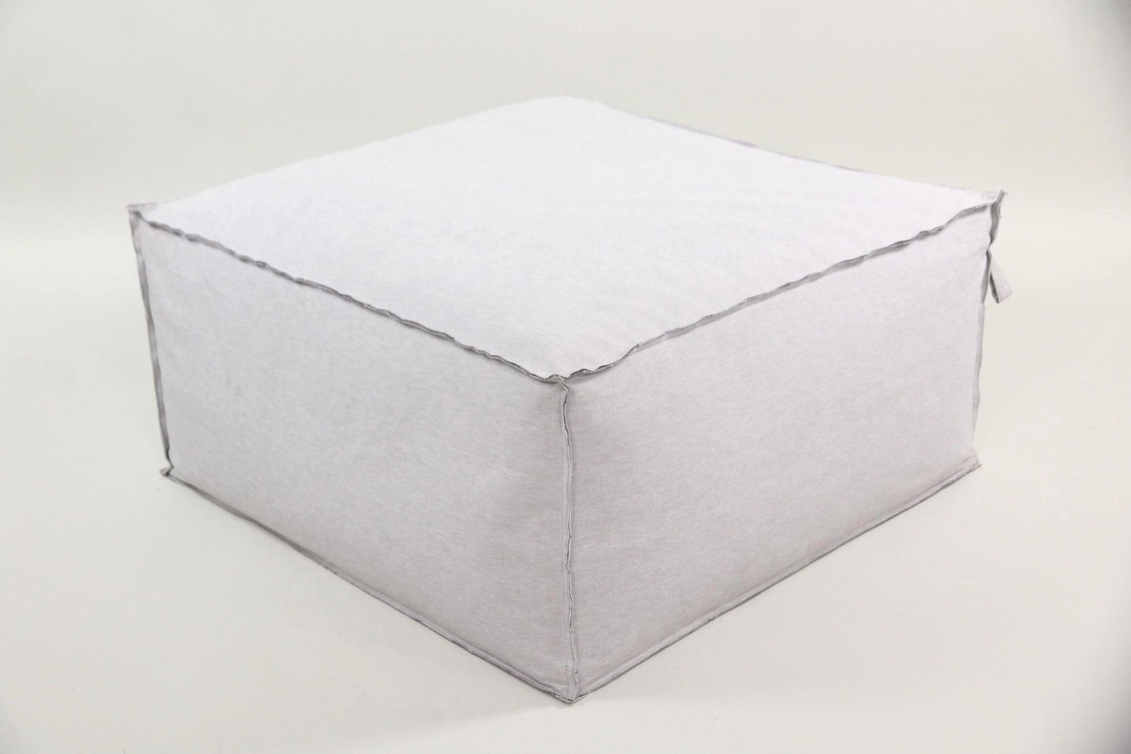 Contemporary Oversized Gray Pouf Ottoman (1 of 6)