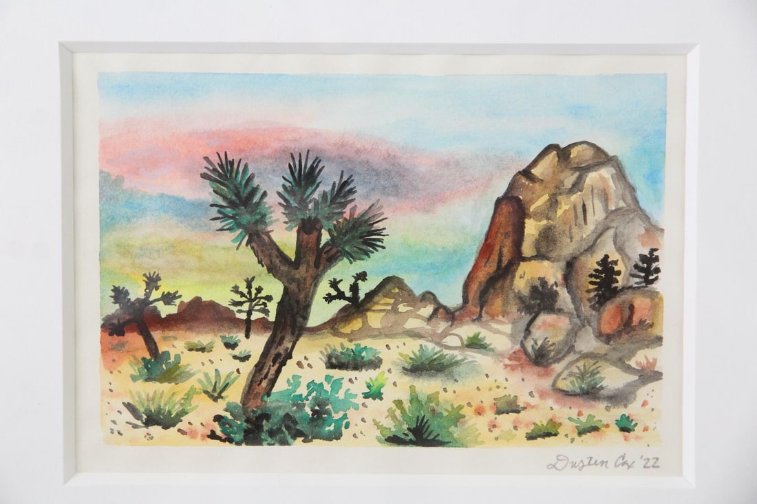 Pair of Contemporary Dustin Cox Watercolor Nature Paintings (1 of 11)