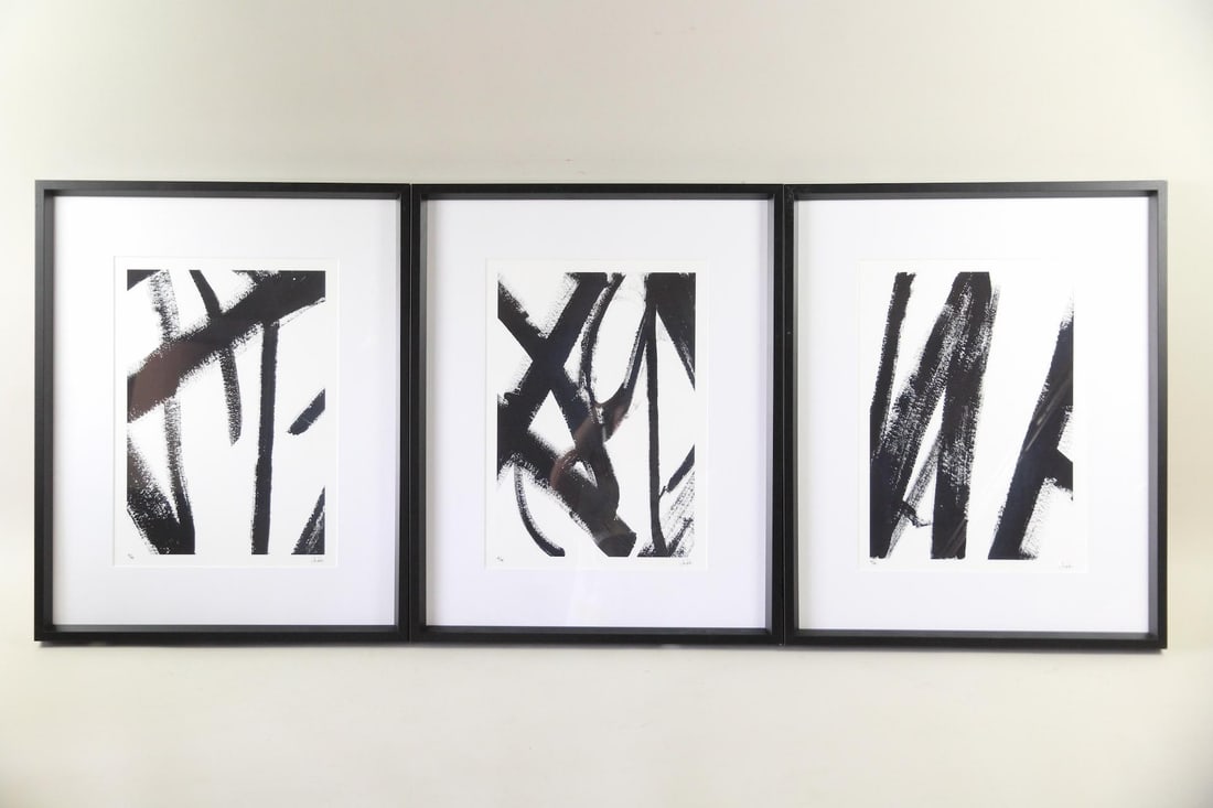 Set of 3 Jan Erika "Twisted Tale" Abstract B&W Prints, 2 of 3 (1 of 9)