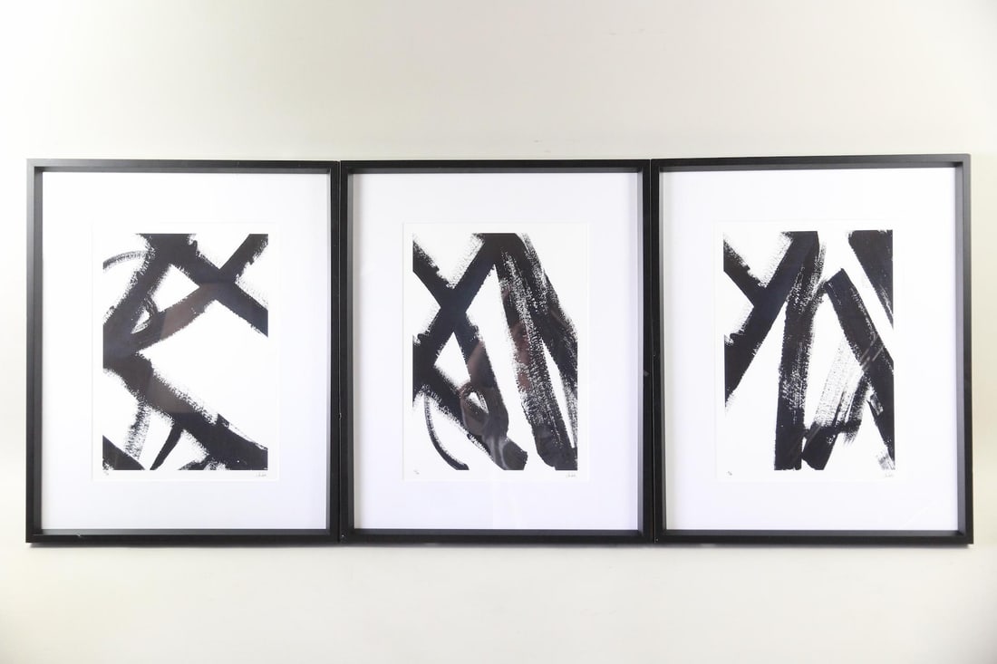 Set of 3 Jan Erika "Twisted Tale" Abstract B&W Prints, 3 of 3 (1 of 15)