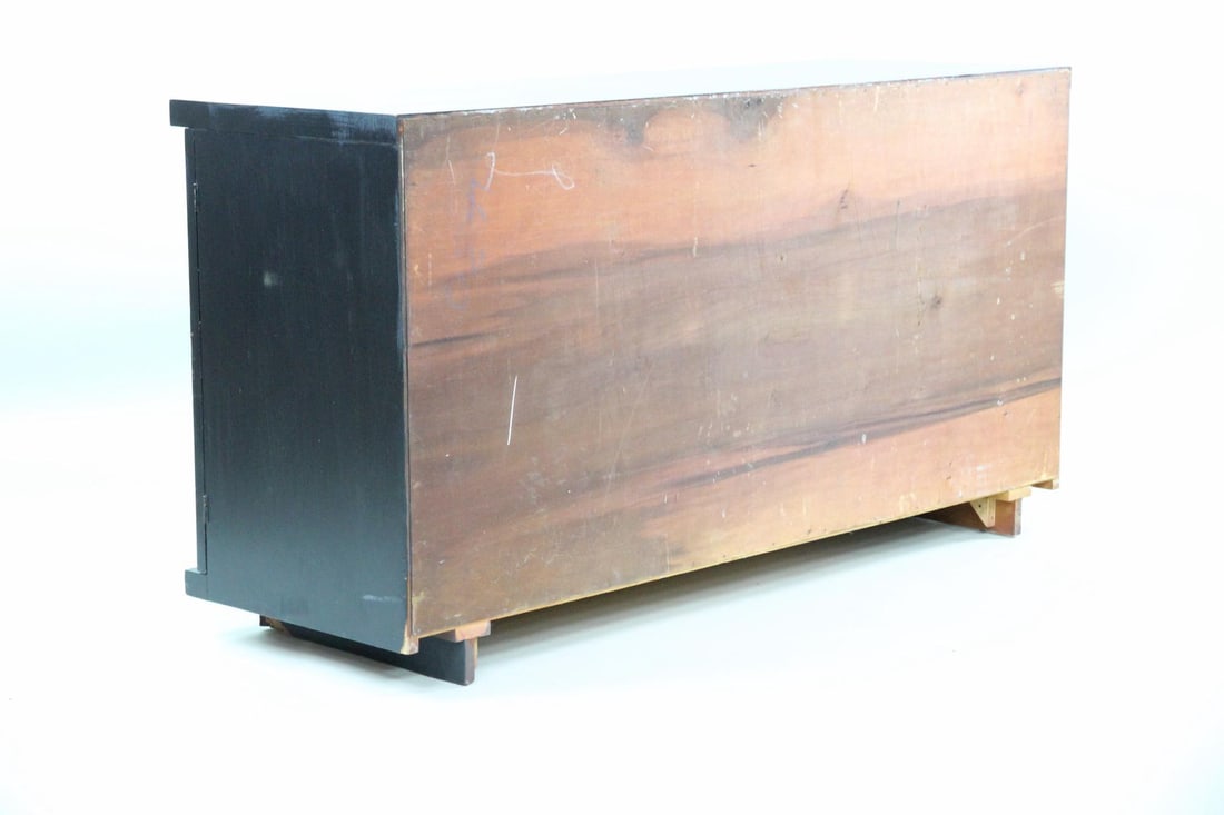 Ebonized Credenza, Sideboard with Ceramic Pulls - 10