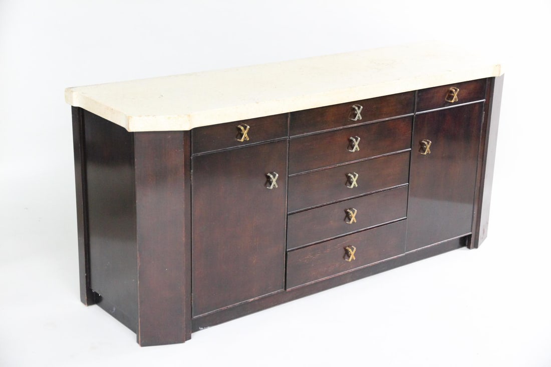 Paul Frankl for Johnson Furniture Sideboard, Cork & Mahogany (1 of 19)