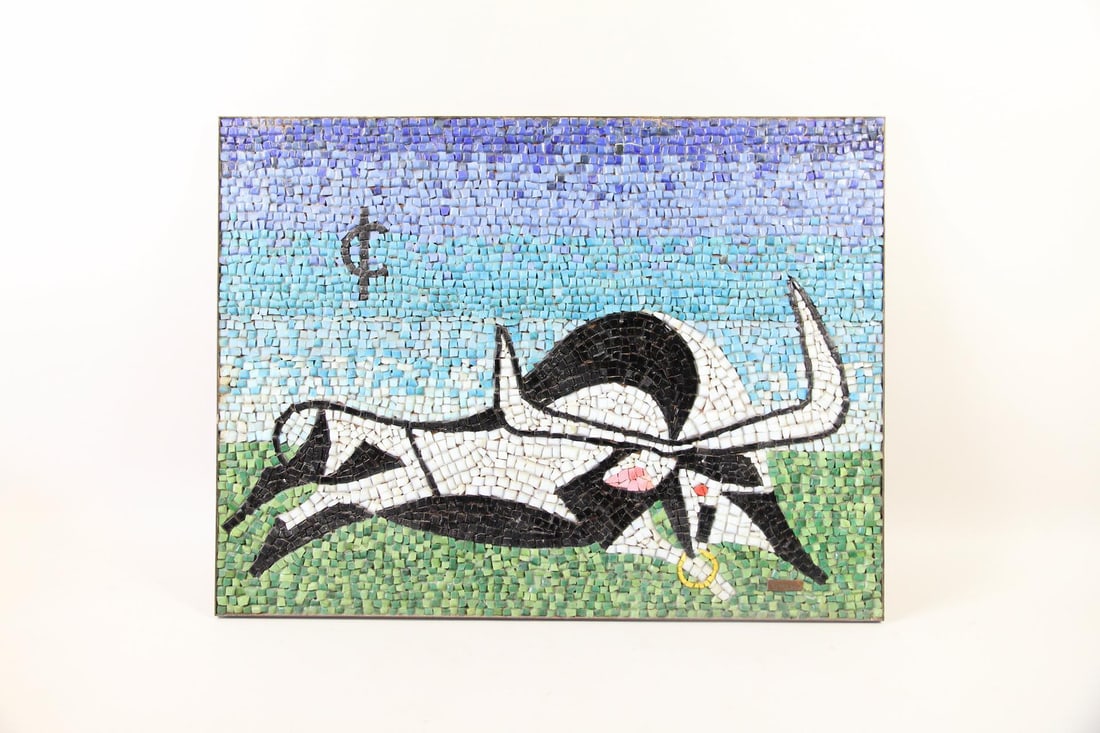 Romanos Glass Mosaic, Tesserae, Abstract Bull (1 of 9)