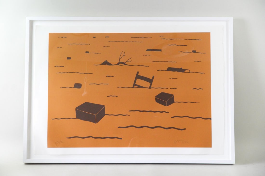 Nicholas Monro Screenprint, "The Flood", 1971 (1 of 8)