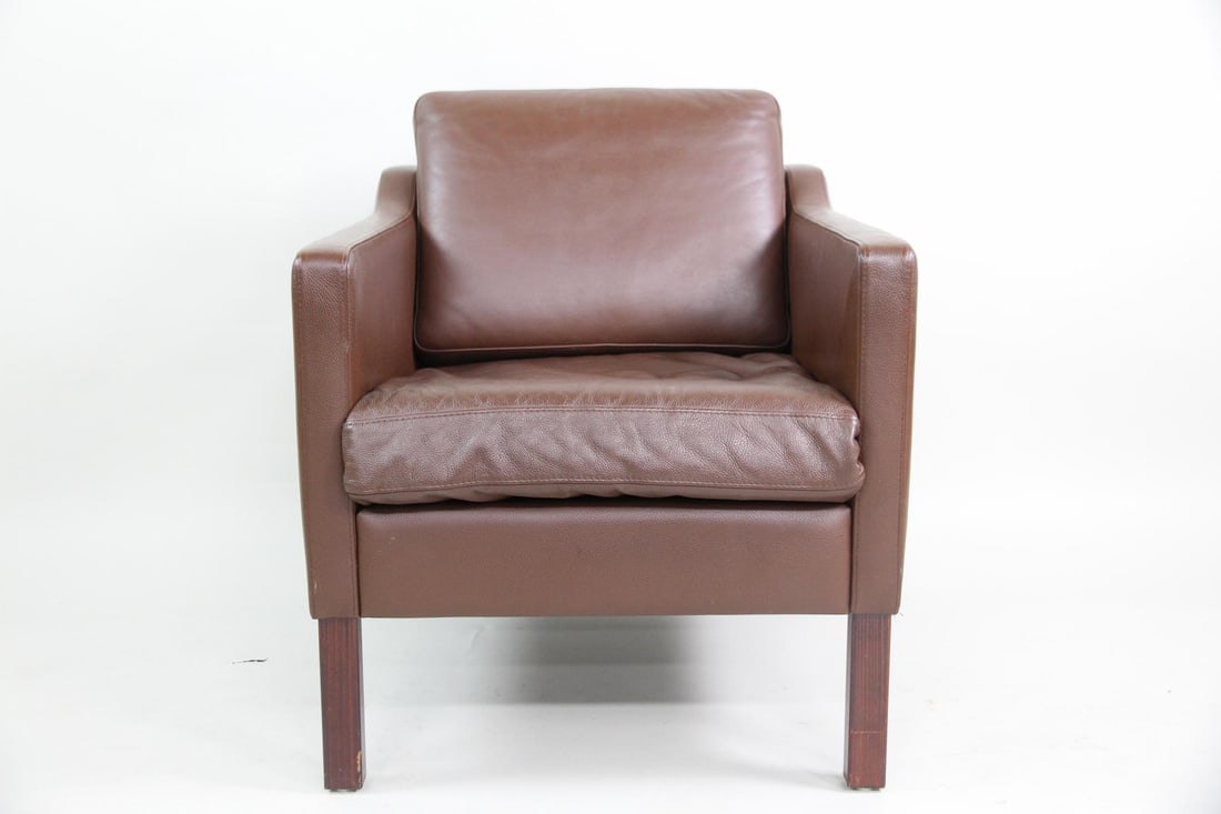 Brown Leather Club Chair, Borge Mogensen (1 of 11)