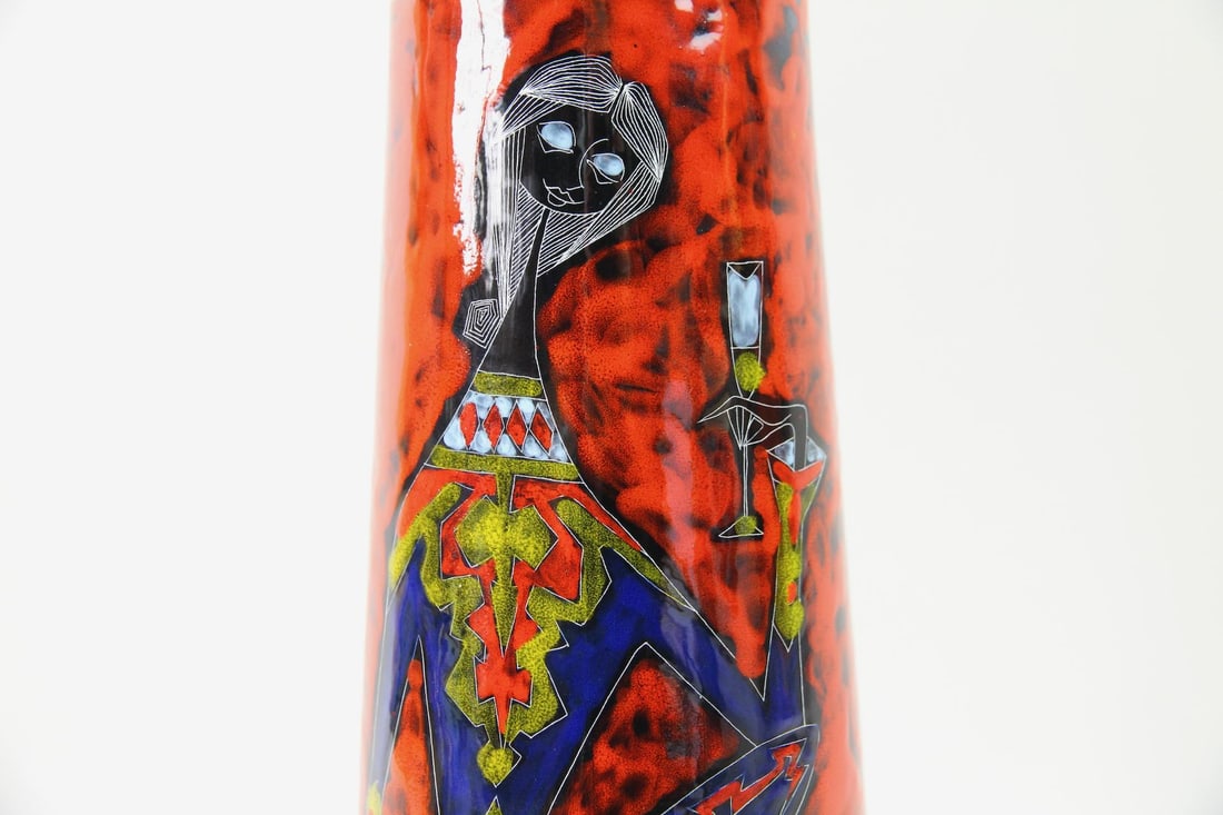 Large CEMAS Figurative Ceramic Vase - 8