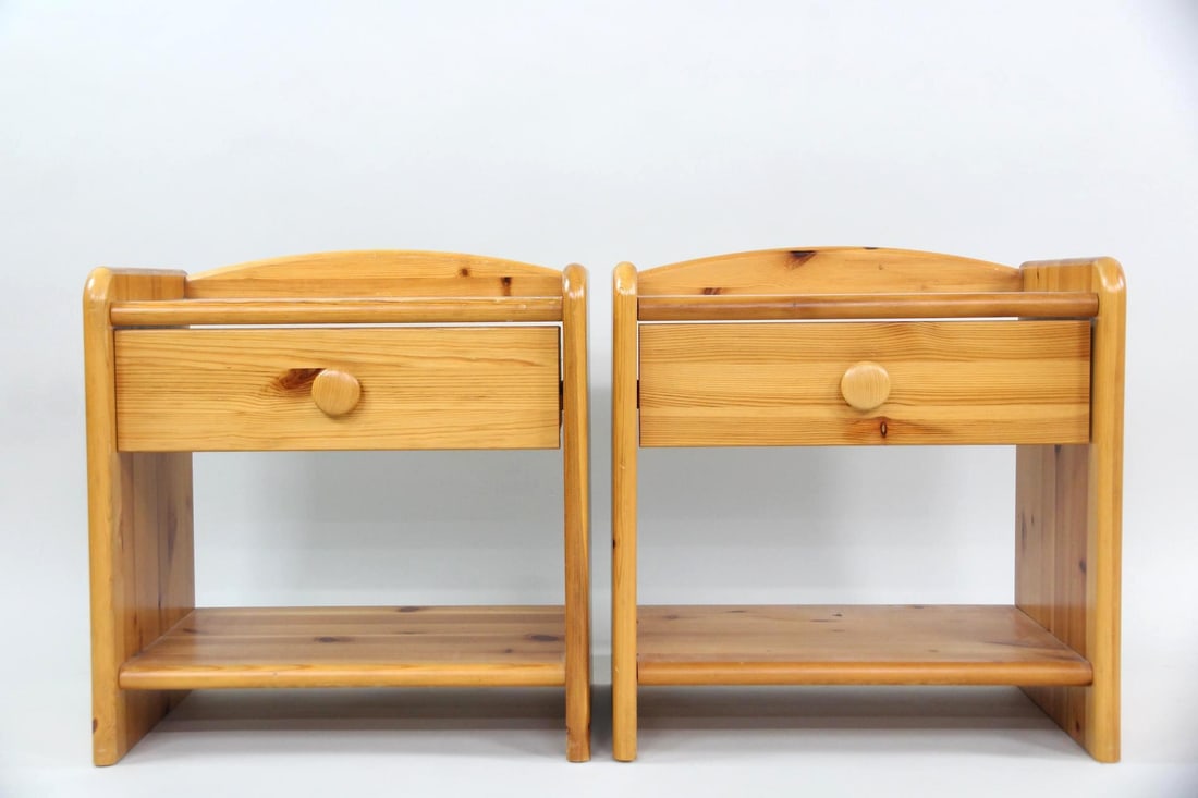 Pair of Simple Pine One Drawer Nightstands (1 of 11)