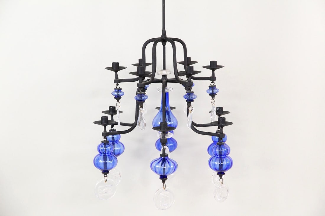 Erik Hoglund for Bona Smide Iron & Glass Candelabra Chandelier (1 of 9)