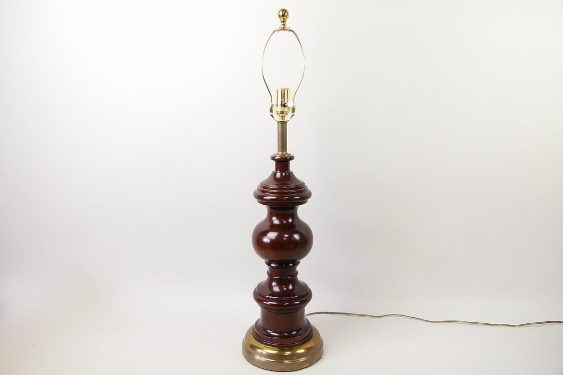 Large Wooden Baluster Table Lamp (1 of 8)