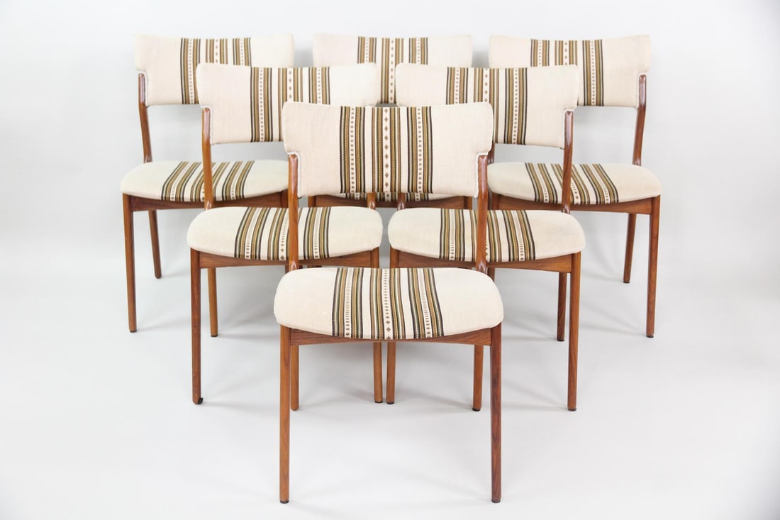 Set of 6 Rosewood Angular Dining Chairs, Style Erik Buch (1 of 18)