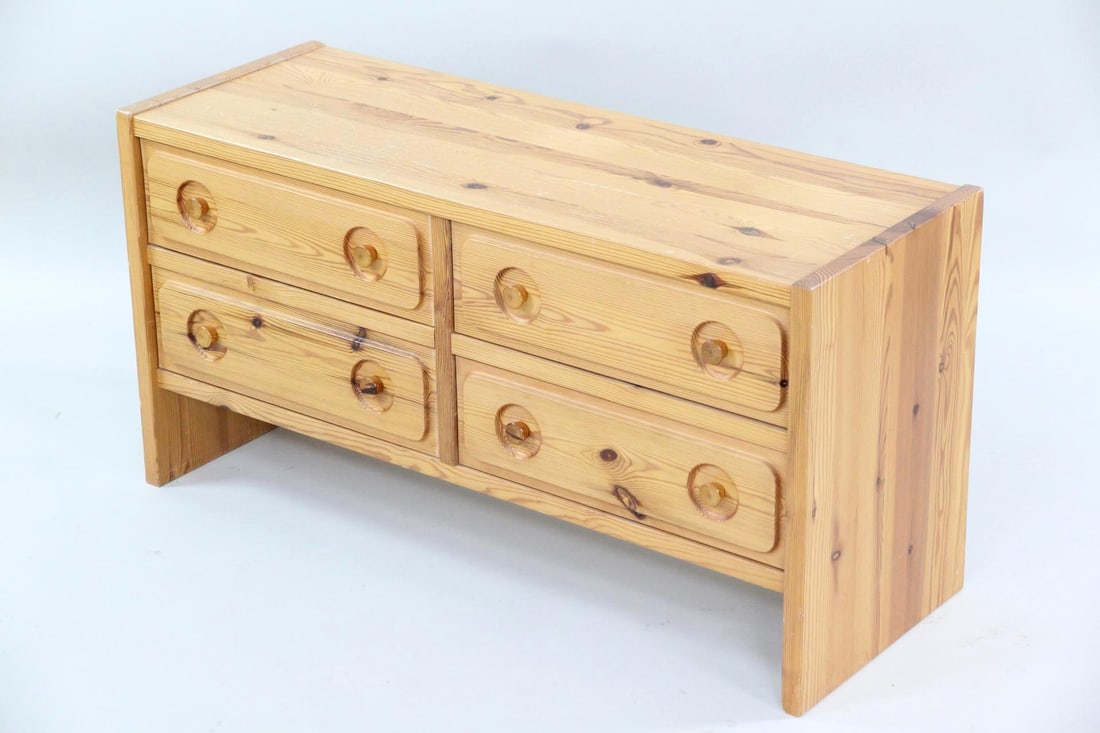 Danish Low Cabinet, Chest of Drawers, Pine (1 of 12)