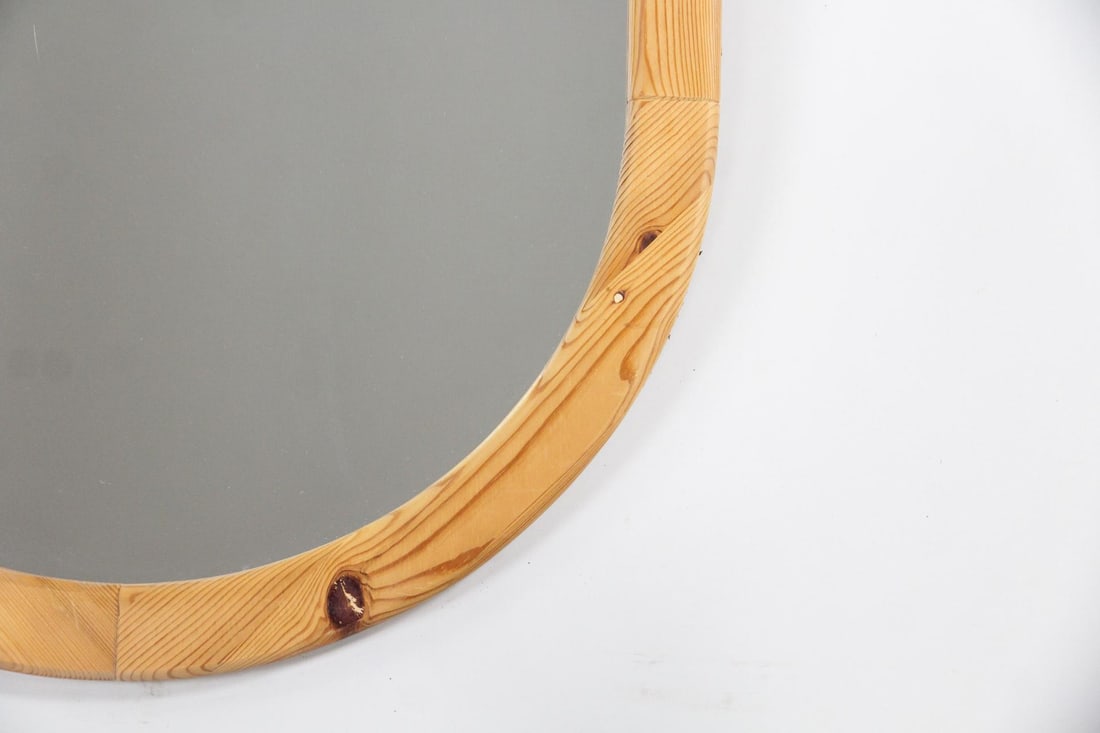 Scandinavian Oval Pine Mirror - 2