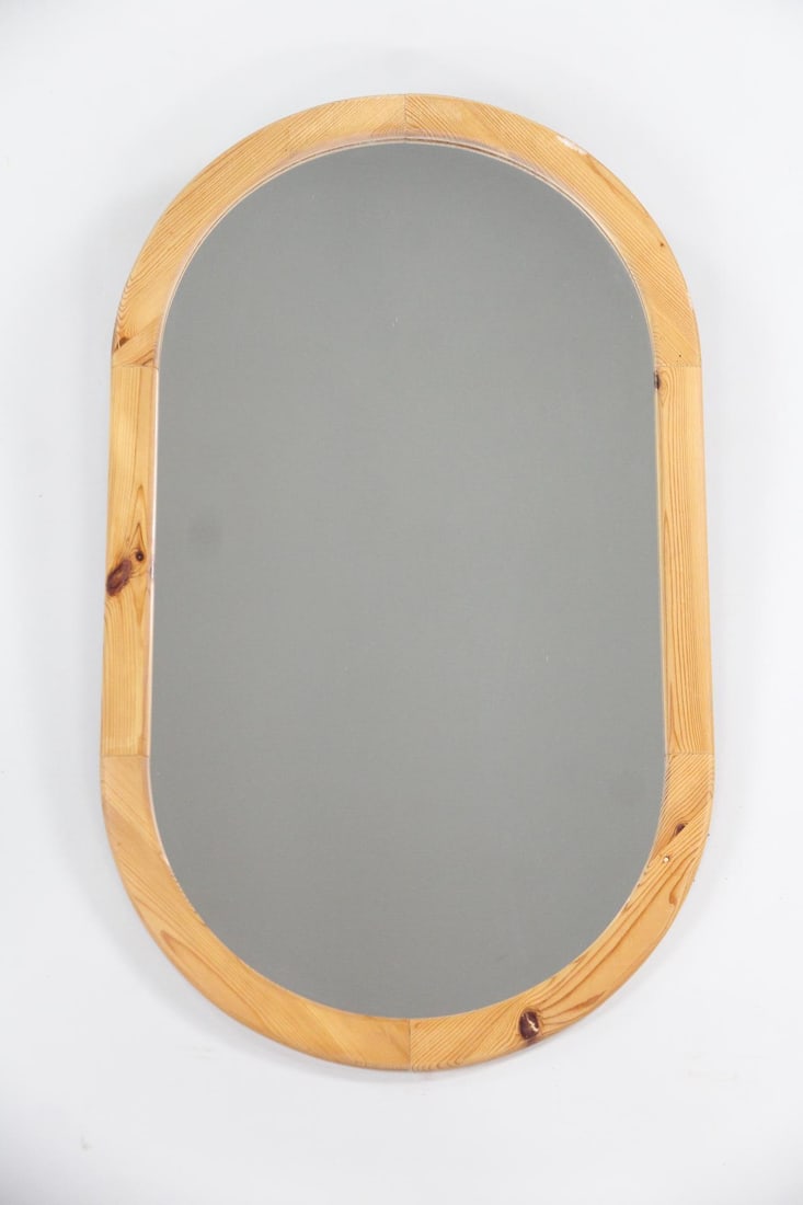 Scandinavian Oval Pine Mirror - 3