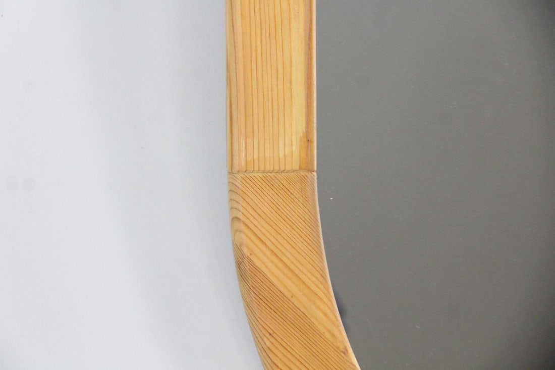 Scandinavian Oval Pine Mirror - 4