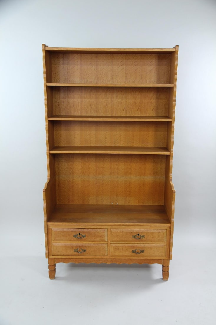 Danish Oak Stepback Bookcase, Møbelfabrik, Henning Kjaernulf (1 of 9)