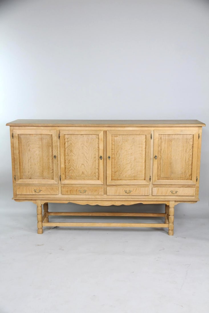Hundstrup Møbelfabrik Rustic Oak Tall Credenza, Henning Kjaernulf (1 of 8)