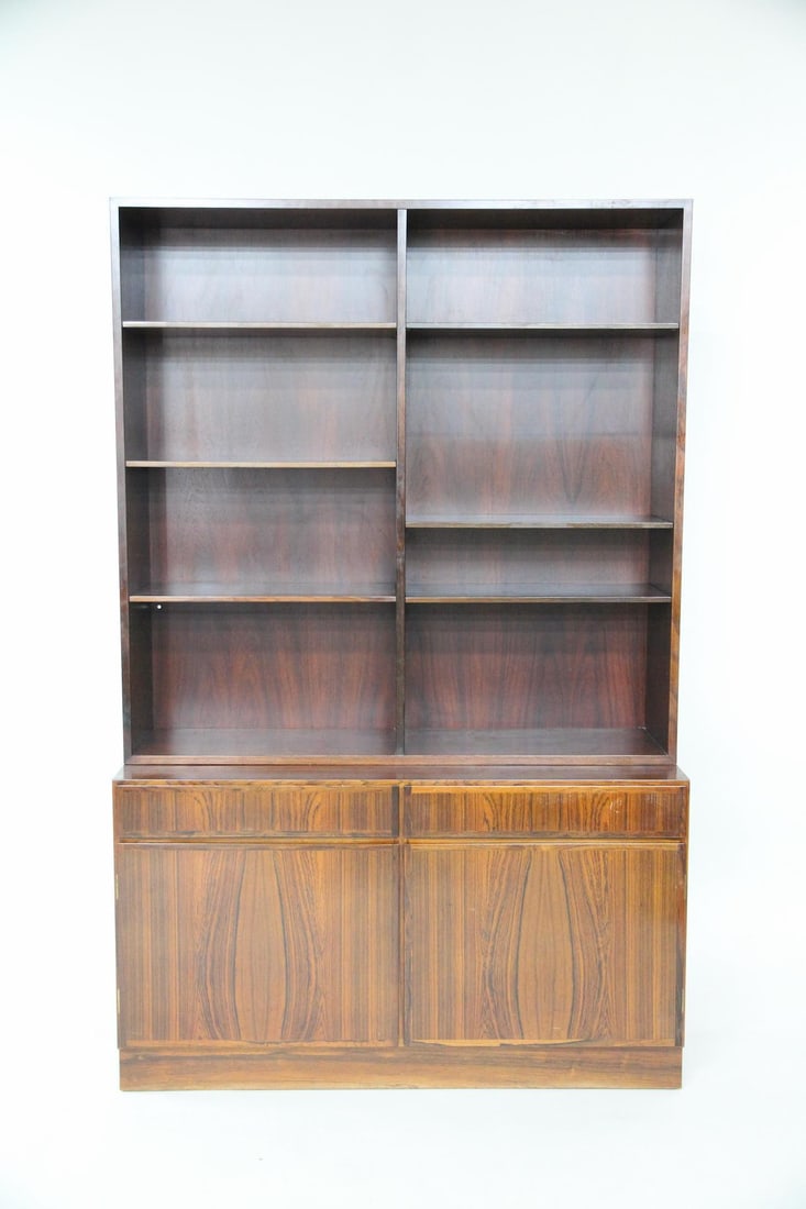 Danish Modern Omann Jun. Rosewood Stepback Cabinet (1 of 9)