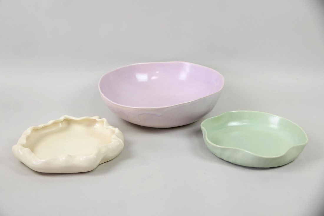 Lot of 3 Organic Ceramic Bowls, Metlox Poppytrail & Studio Pottery (1 of 14)