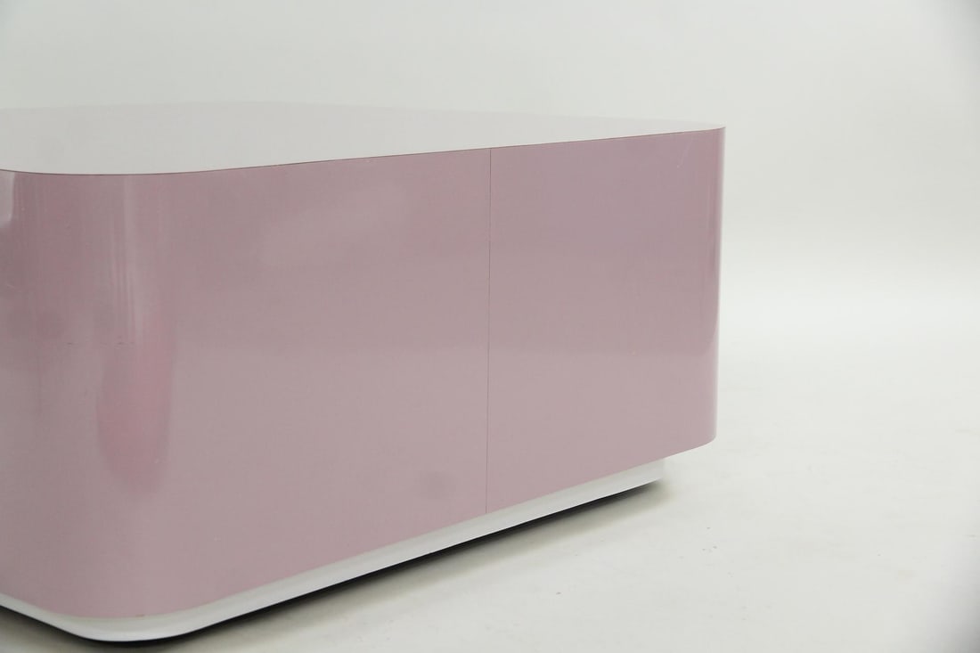 Large Postmodern Floating Coffee Table with Casters - 4