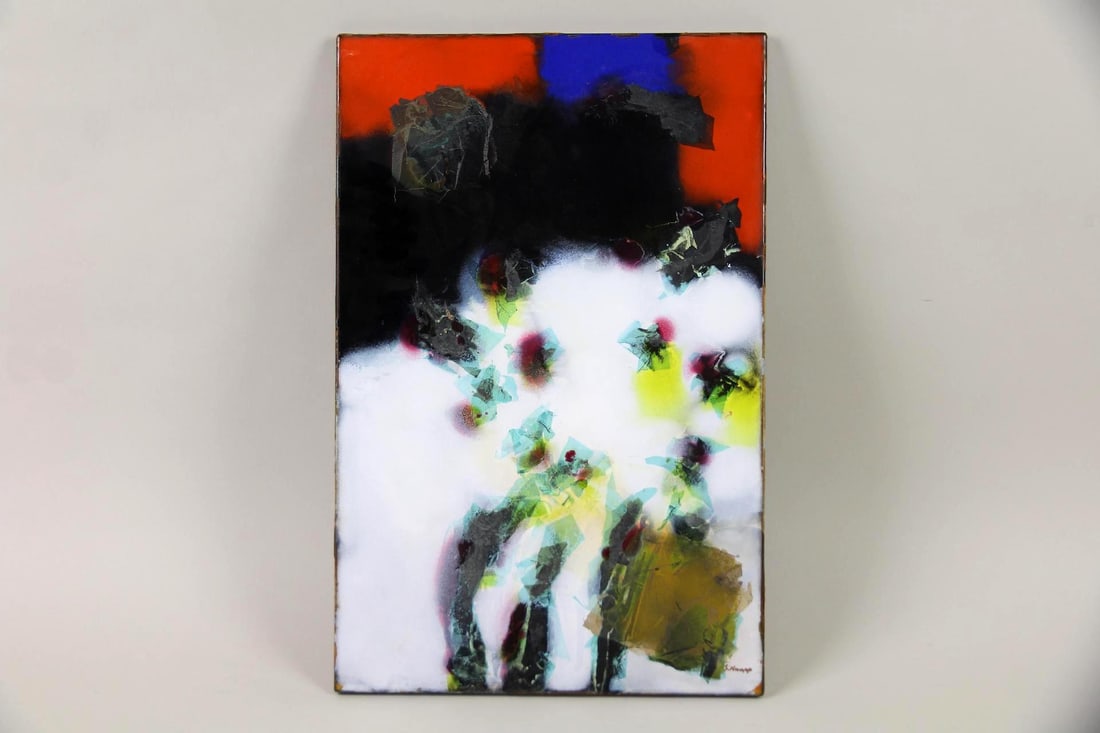 Stefan Knapp Abstract Enamel on Steel Painting, Primary Colors (1 of 12)