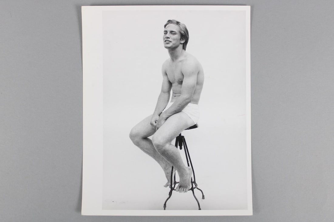 Photograph of Joe D'Allessandro, Andy Warhol's Film "The Loves of Ondine": Single B&W Semi-nude Photo of Warhol Superstar Joe D'Allessandro from Andy Warhol's 1968 Film "The Loves of Ondine." From the last remaining photographs that we have of the archive of After Dark Magaz