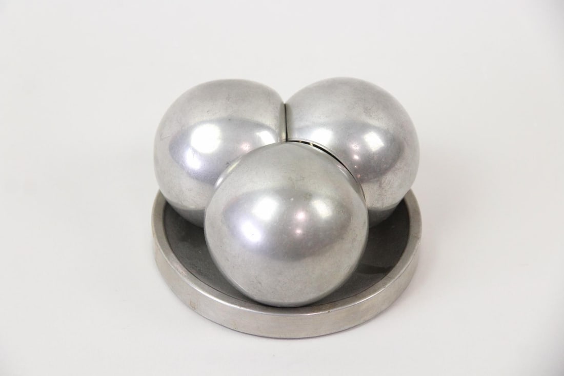Italian Sculptural Orb Puzzle Pewter Barware Set (1 of 12)