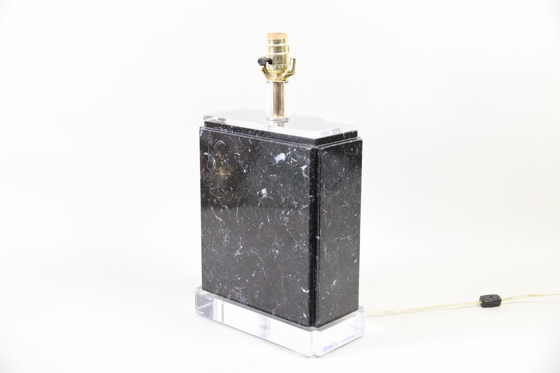 Postmodern Marble & Lucite Table Lamp, Bauer (1 of 8)