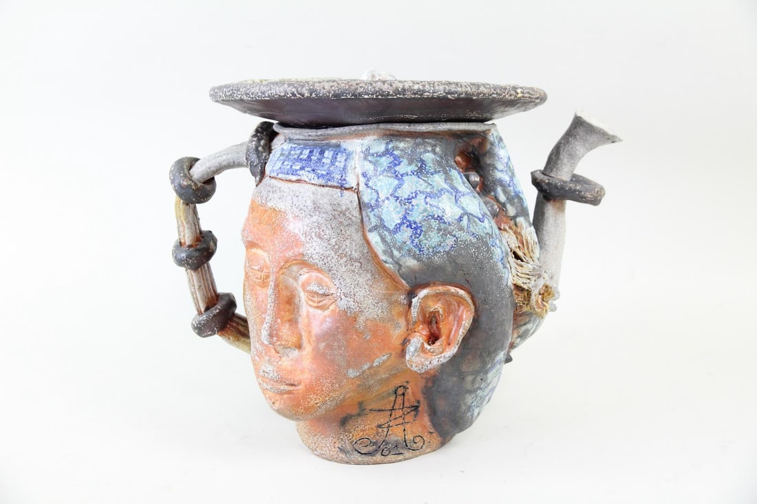 Arnie Zimmerman Stoneware Vessel, Judith and Holofernes (1 of 9)