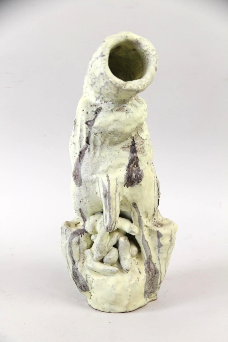 Arnie Zimmerman Stoneware Sculpture, Green Vessel (1 of 8)