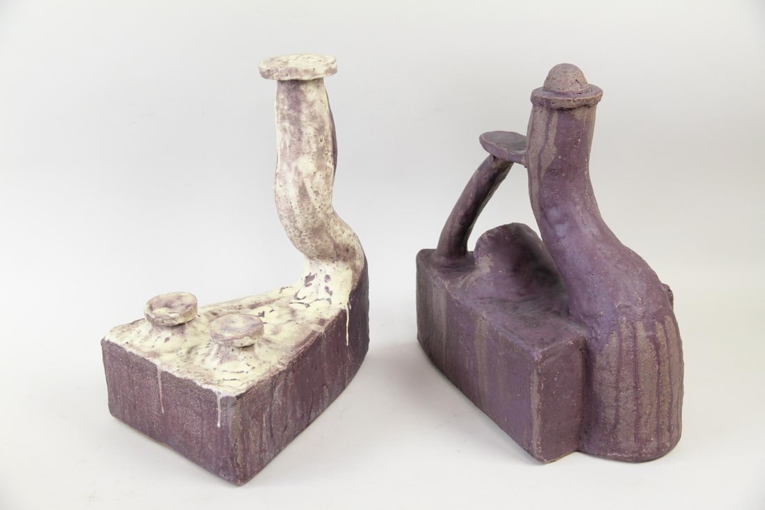 Pair of Arnie Zimmerman Stoneware Sculptures, "Table Leg" (1 of 7)