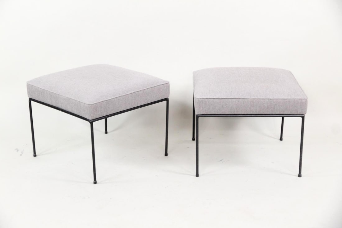 Pair of Wrought Iron Paul McCobb Ottomans, Stools (1 of 12)