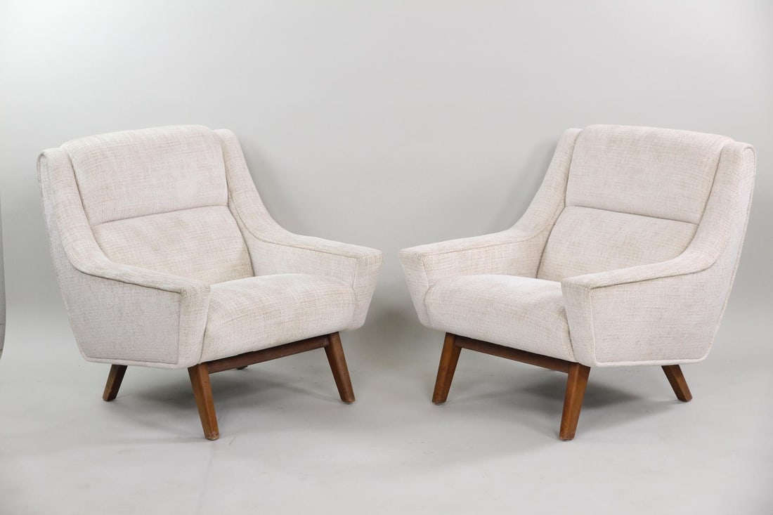 Pair of Danish Modern Upholstered Lounge Chairs (1 of 14)