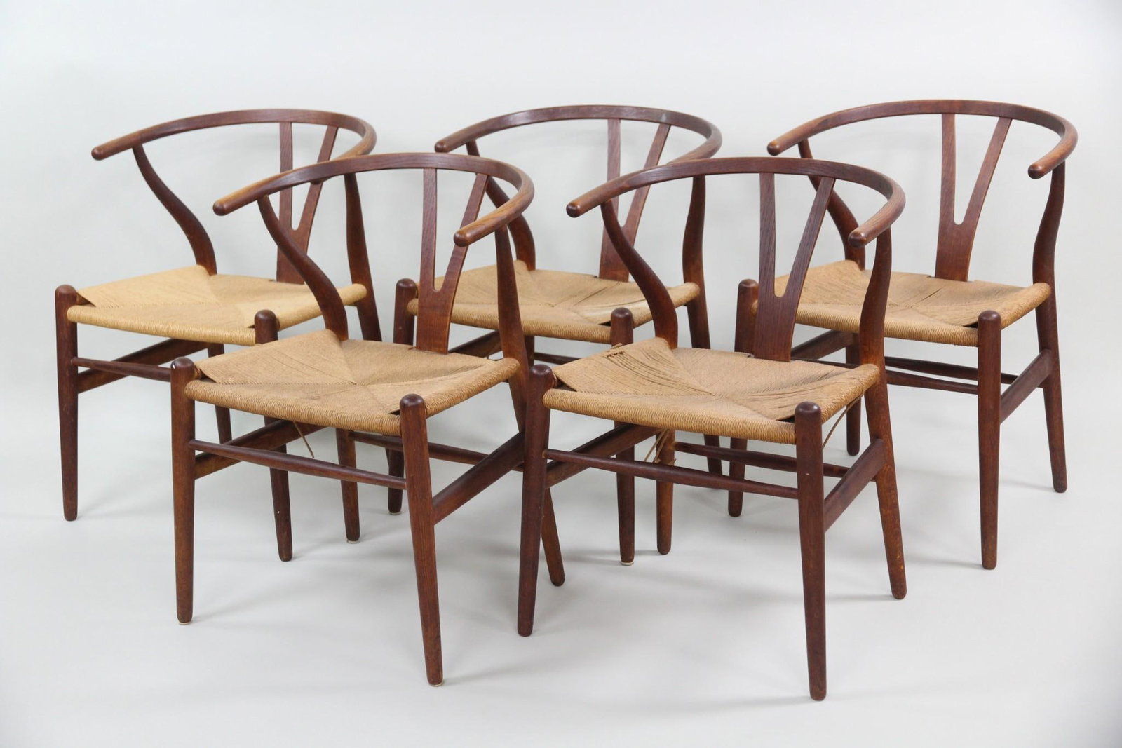 Set of 5 Hans Wegner for Carl Hansen "Wishbone" Chairs, 1 of 2 (1 of 19)