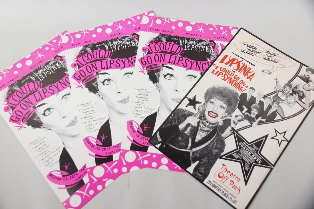 Lot of 4 John Epperson "Lypsinka" Drag Performance Posters 1980s LGBTQ+ (1 of 12)
