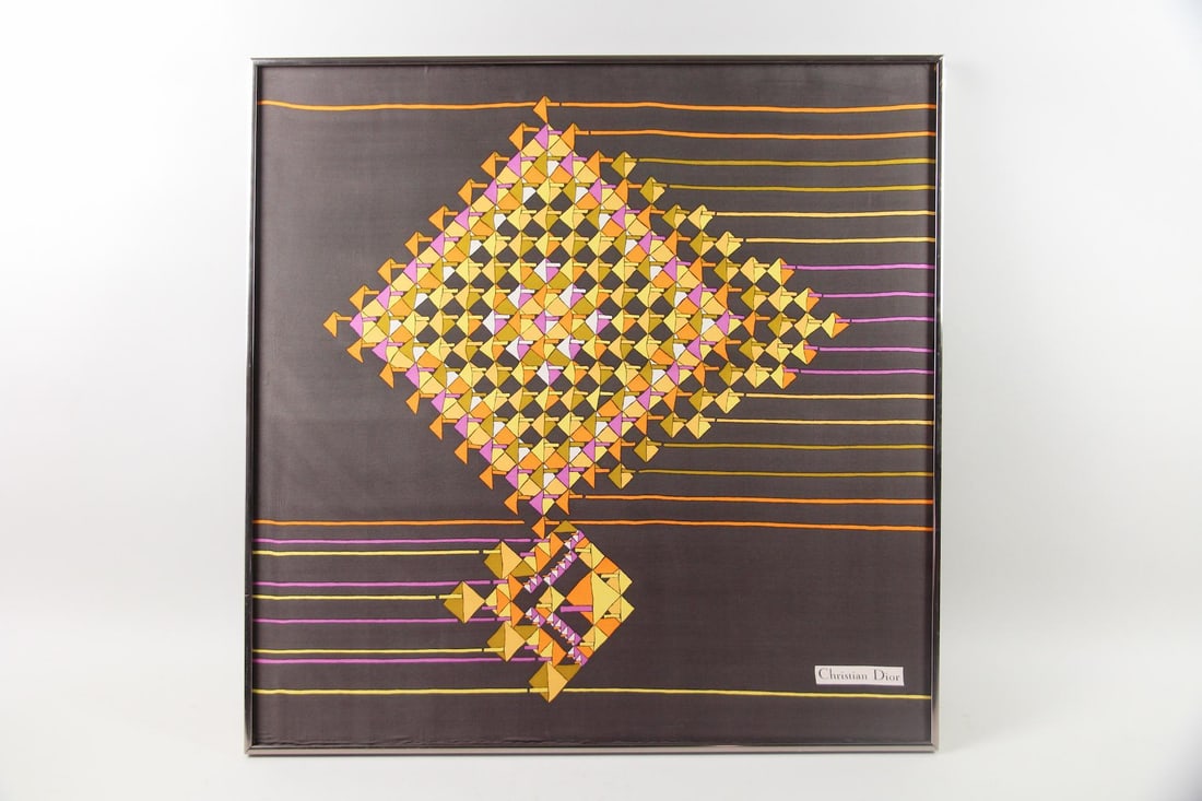 Framed Christian Dior Geometric Op Art Scarf (1 of 9)