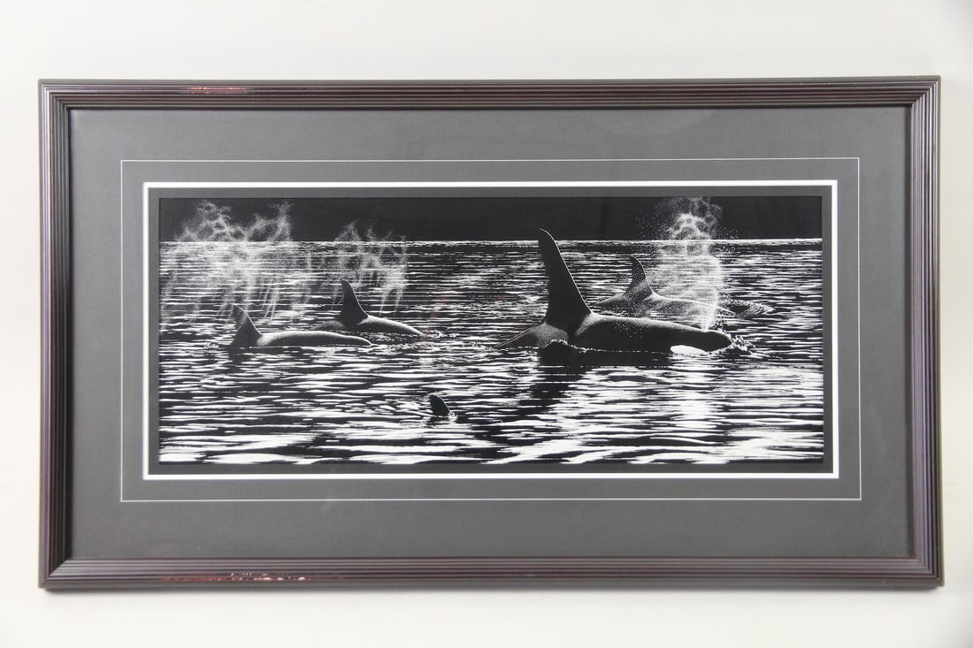 Dennis James Logsdon Killer Whales Scratchboard (1 of 10)