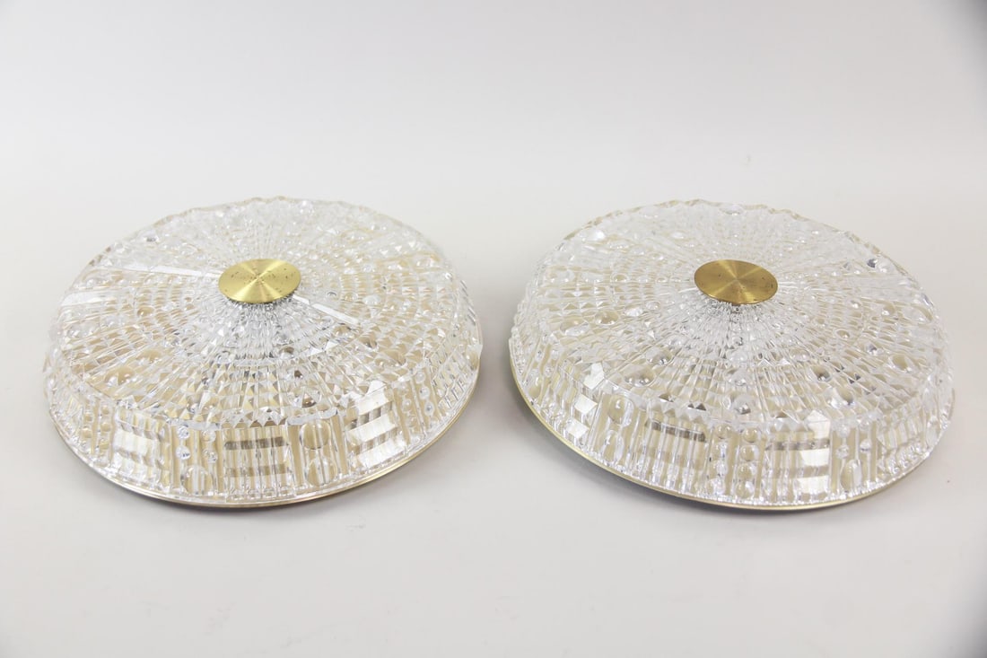 Pair of Glass Ceiling Lights, Carl Fagerlund for Orrefors, Deep Saucer, 4 of 4 (1 of 11)