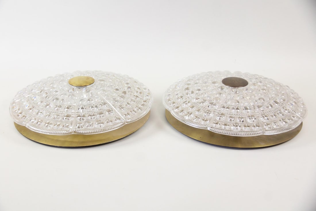 Pair of Glass Ceiling Lights, Carl Fagerlund for Orrefors, Saucer, 2 of 11 (1 of 11)