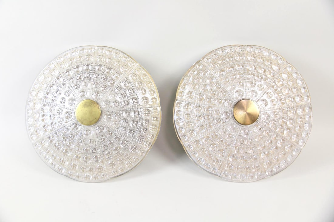 Pair of Glass Ceiling Lights, Carl Fagerlund for Orrefors, Saucer, 4 of 11 (1 of 12)