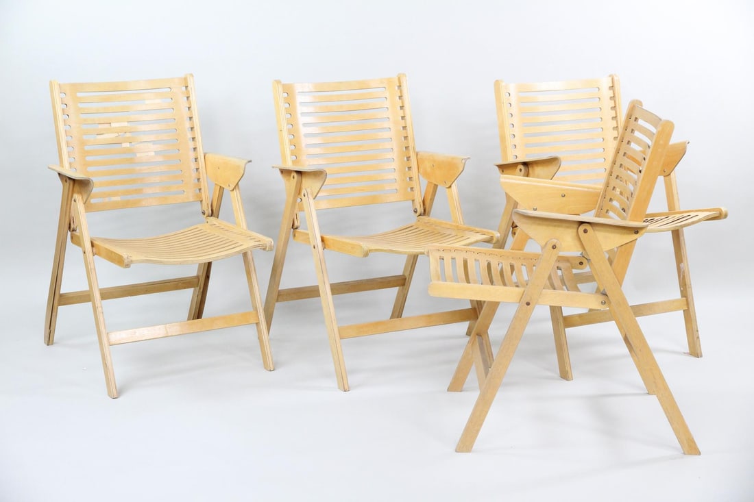 Set of 4 "Rex" Wooden Folding Chairs by Niko Kralj (1 of 17)