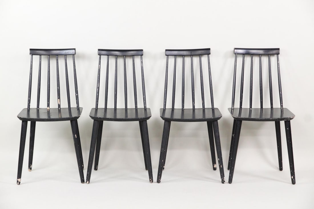 Set of 4 Black Folke Palsson Dining Chairs (1 of 6)