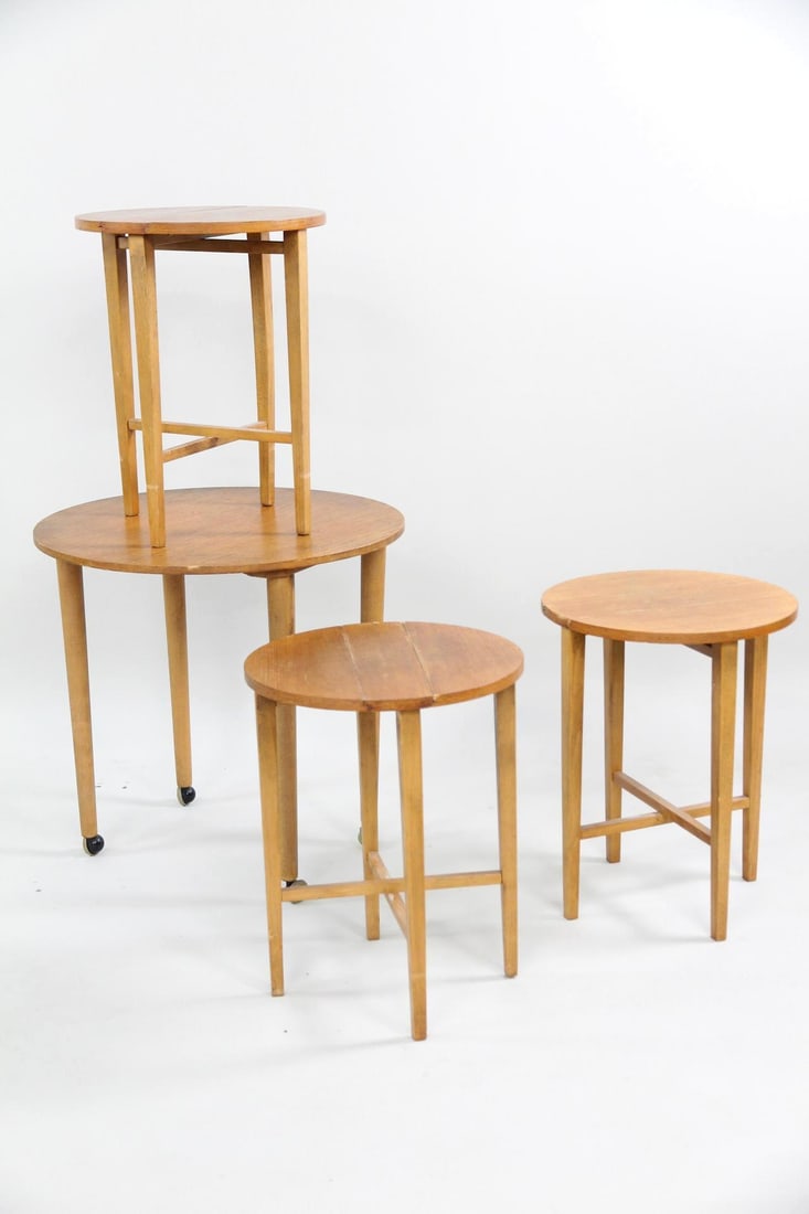 Set of 4 Wooden Nesting Tables, Poul Hundevad (1 of 13)