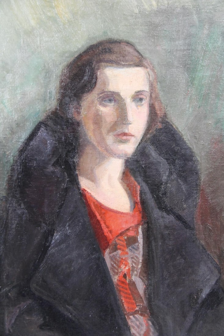 Laurits Larsen Portrait Painting, Woman in a Black Coat 1933 (1 of 11)