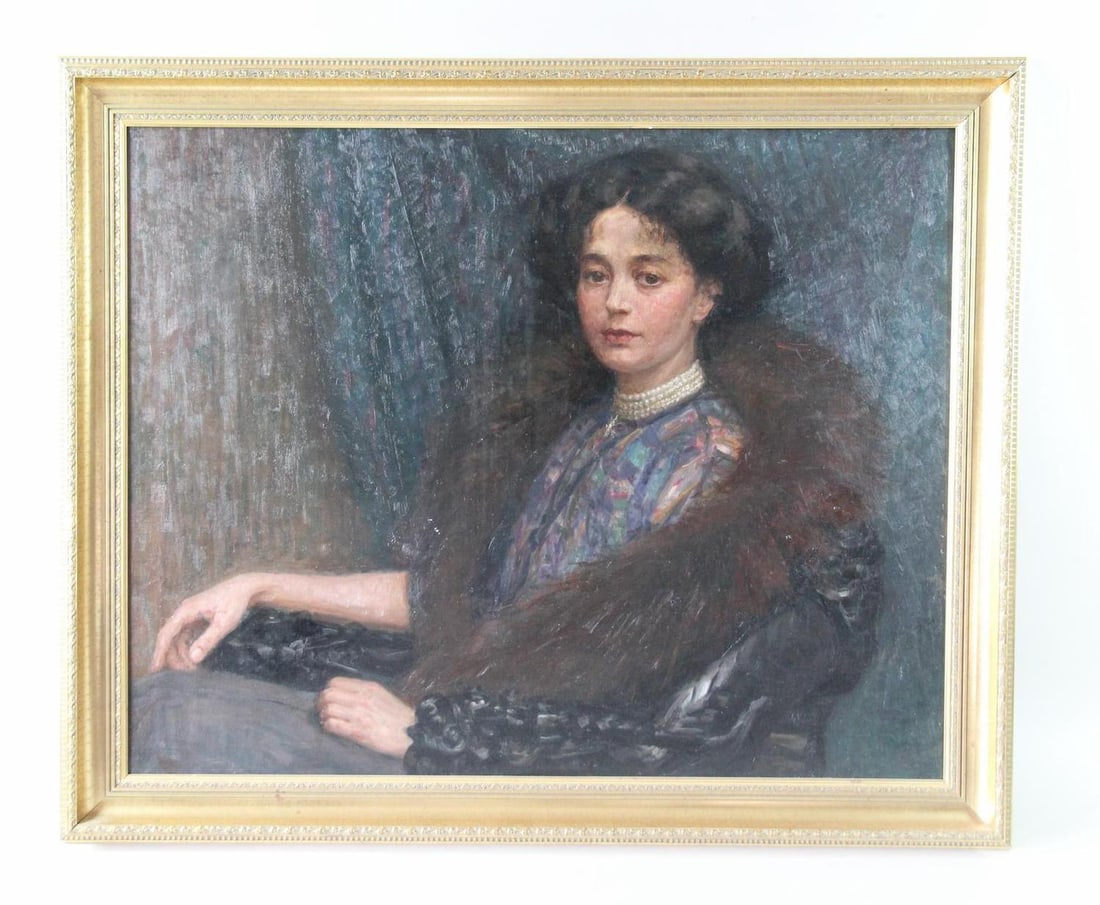 Heinrich Dohm Painting, Impressionist Portrait of a Woman 1913 (1 of 9)