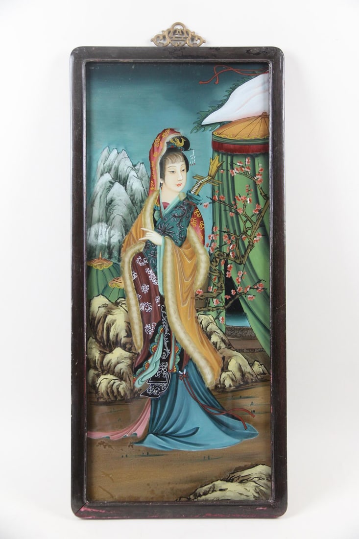 Chinese Reverse Glass Painting, Traditional Woman (1 of 13)