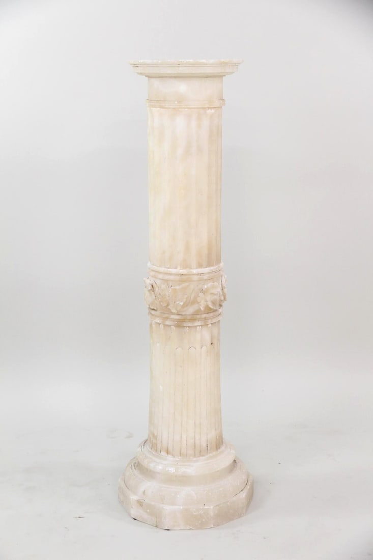 Tall 19th Century Alabaster Pedestal (1 of 10)
