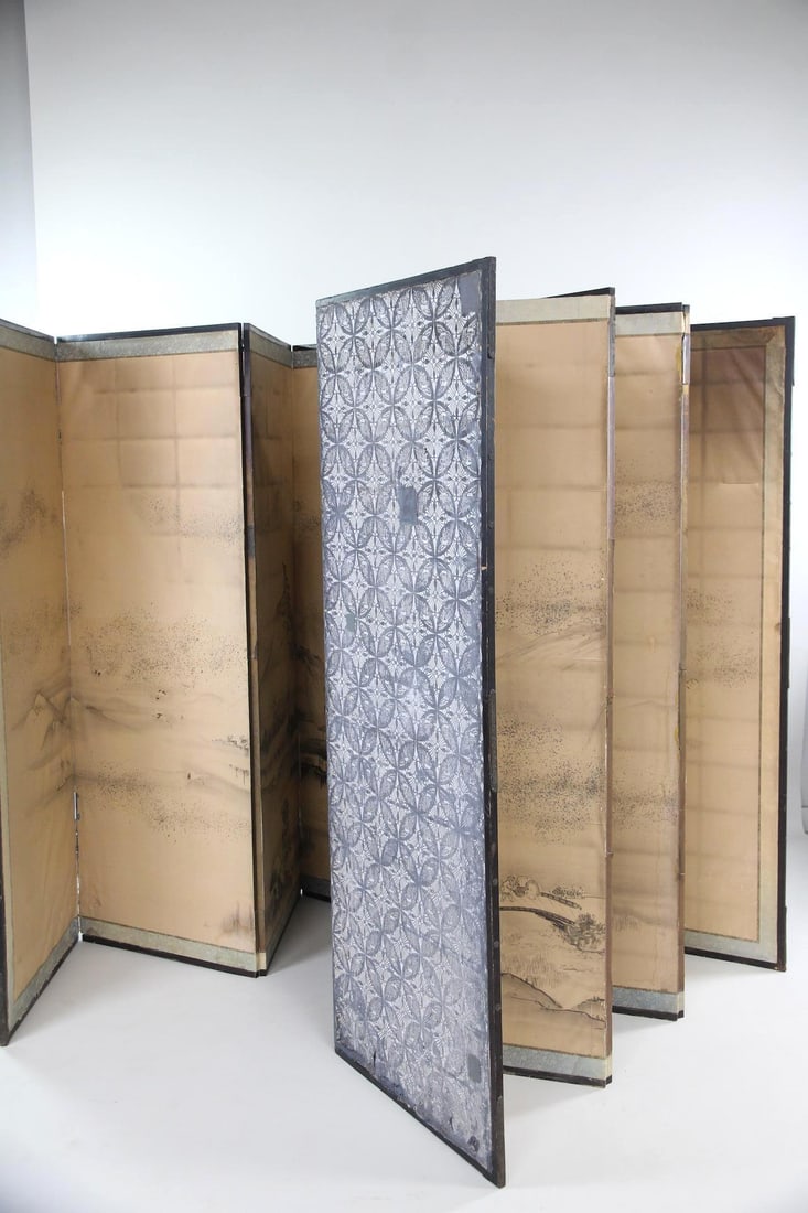 Pair of Japanese Byobu Folding Screens, Ink Wash Mountain Landscapes (1 of 20)