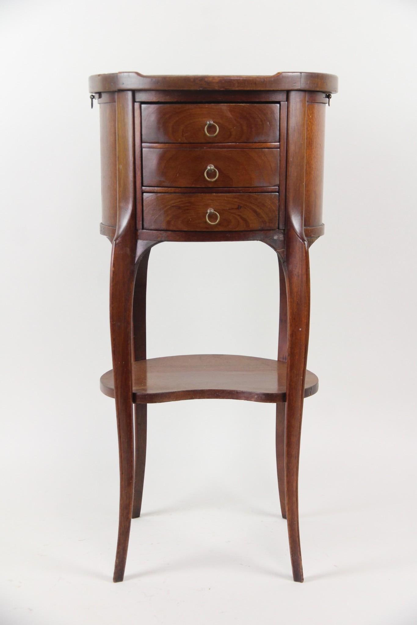 French Mahogany & Marble Side Table (1 of 12)