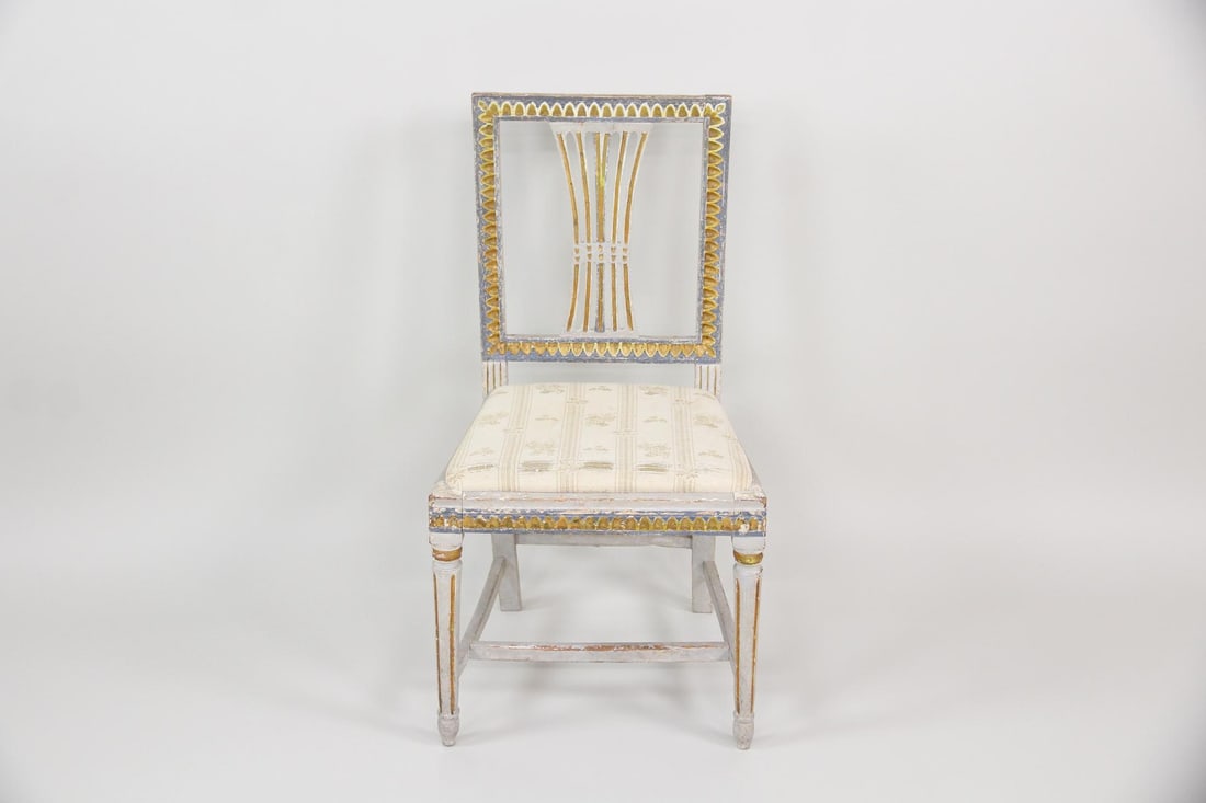 Gustavian Carved Side Chair, Painted Wood (1 of 20)
